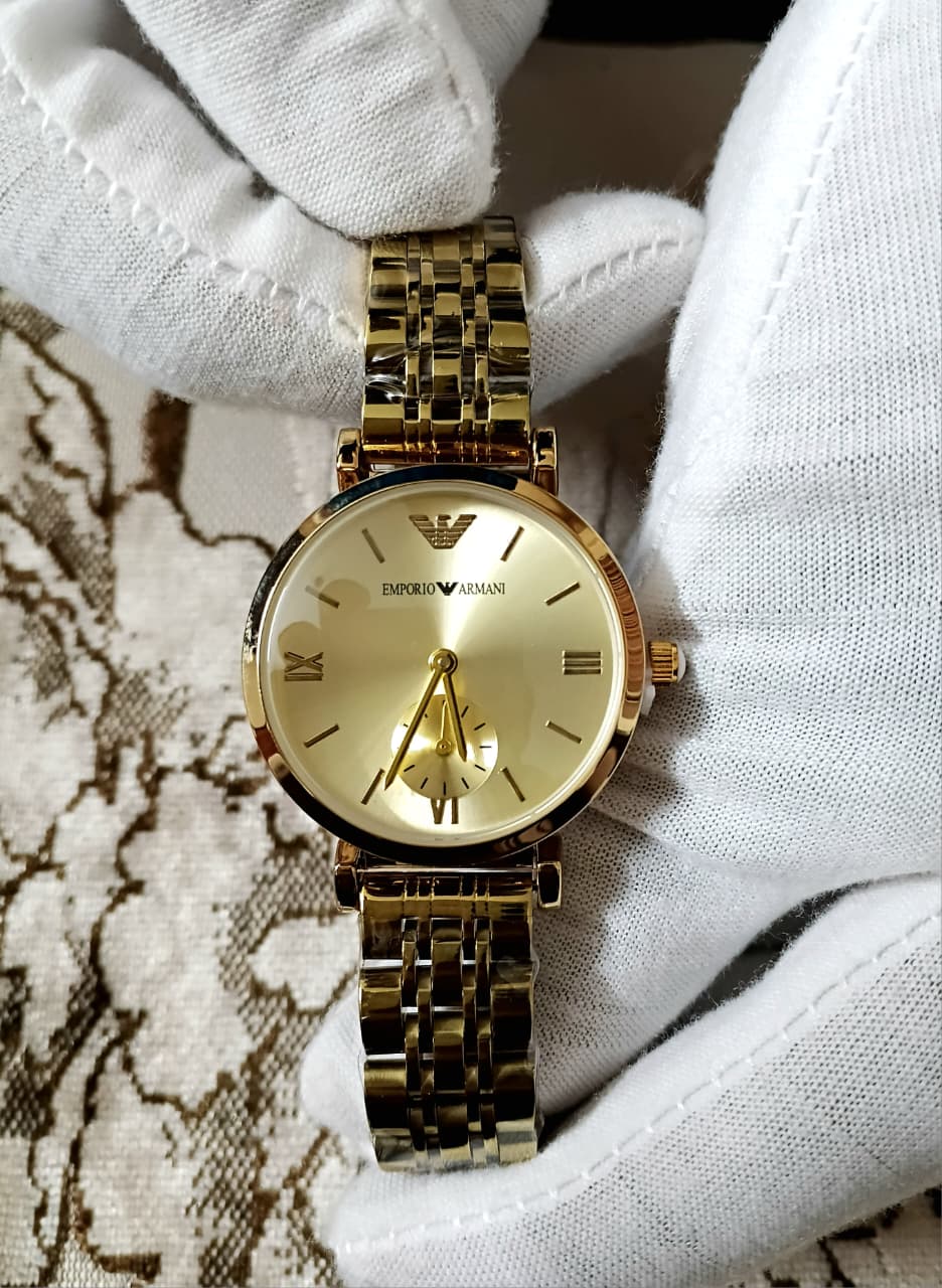 Emporio Armani Ladies Classic Full Gold Dial Watch -7095