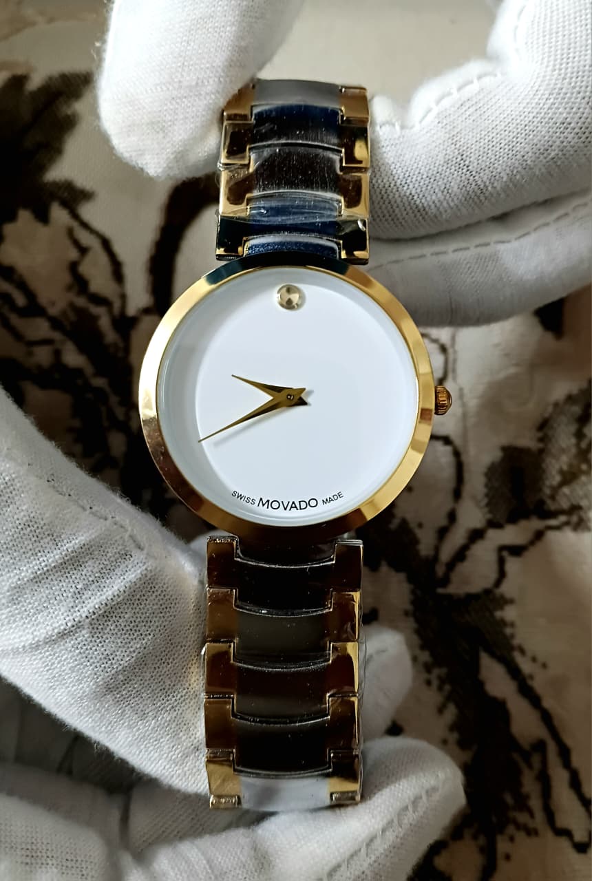 Movado Museum Classic Gold White Dial Watch -7091