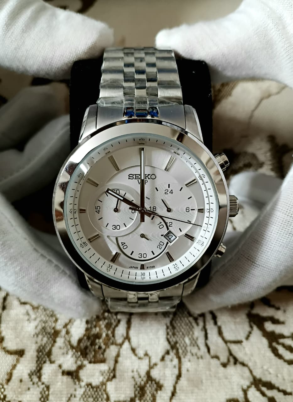 Seiko VIP Chronograph Silver Dial Men's Watch -7100