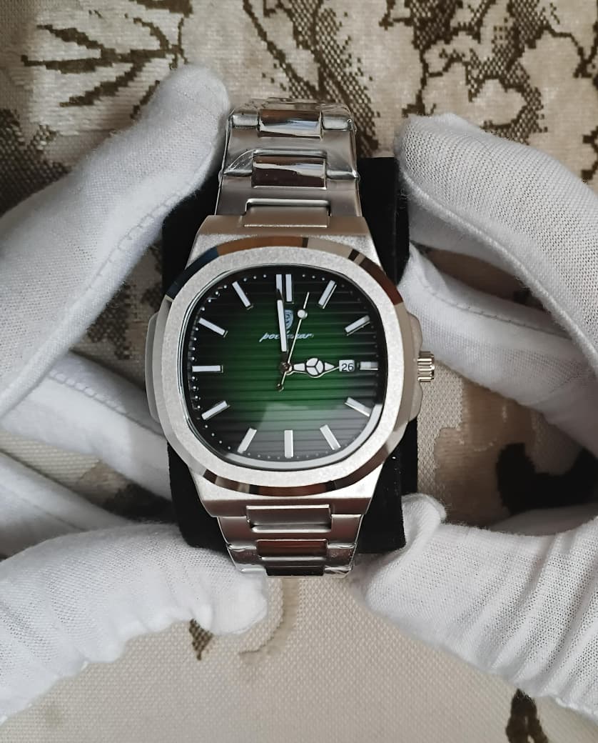 Poedagar Luxury Nautilus Style Green Dial Watch -7087